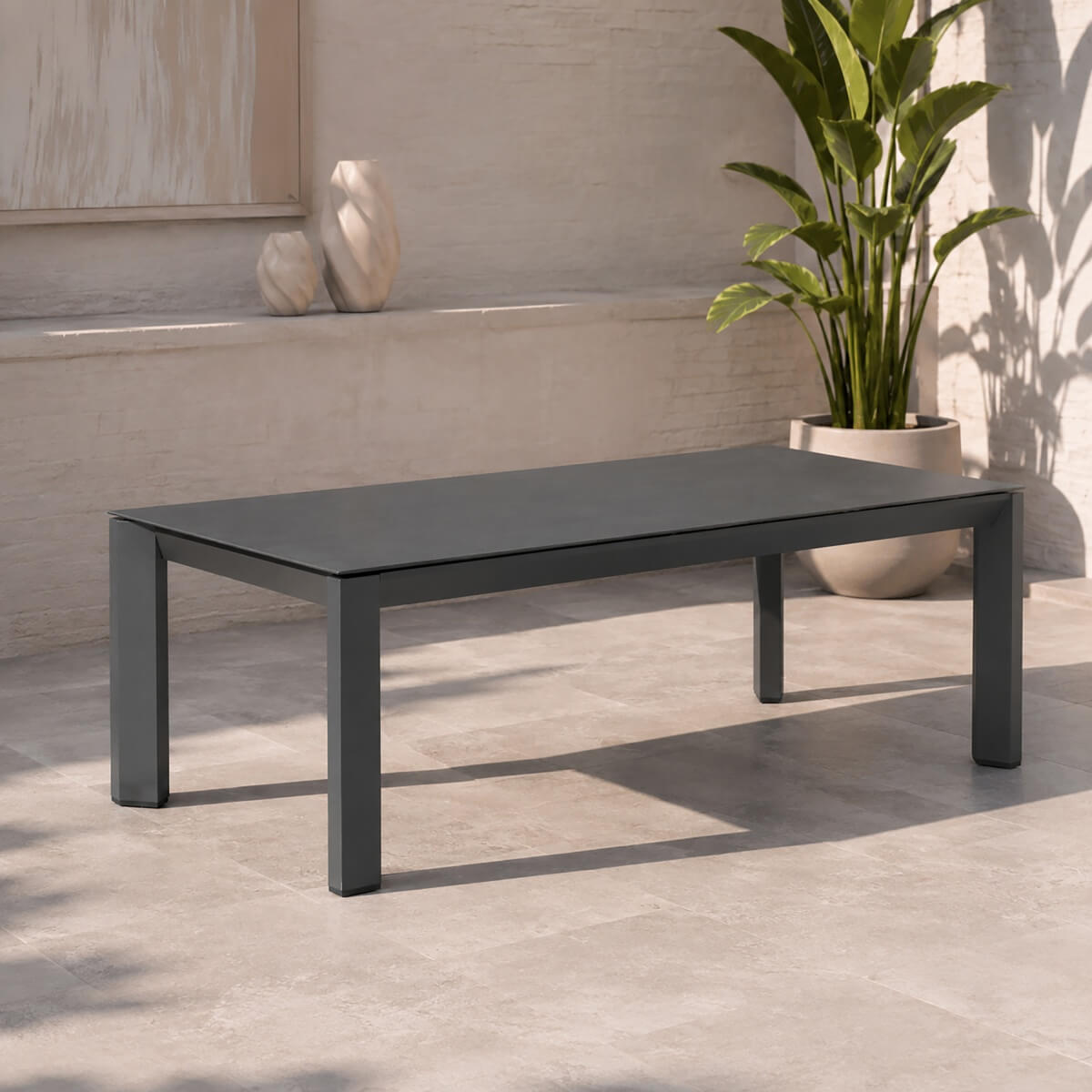 ARVE Aluminium Outdoor Coffee Table with Ceramic Glass Top