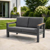 ARVE Aluminium 2-Seater Outdoor Sofa with Teak Armrests