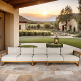 CAVEN Modular 5-Seater Solid Wood Garden Sofa Set – 3-Piece Outdoor Lounge Set