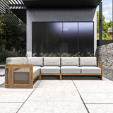 CAVEN Modular 5-Seater Solid Wood Garden Sofa Set – 4-Piece Outdoor Lounge Set