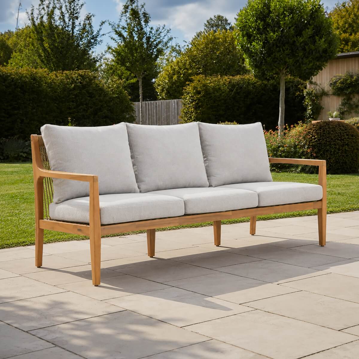 SOLARA Solid Wood Outdoor 3-Seater Sofa