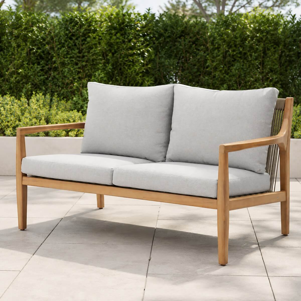 SOLARA Solid Wood Outdoor 2-Seater Sofa
