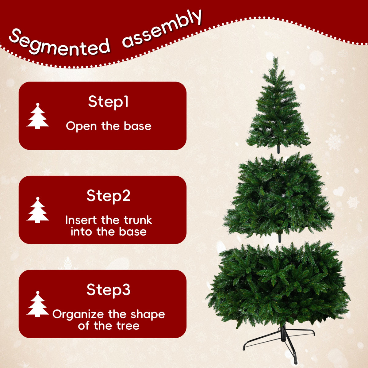 Green Artificial Christmas Tree with Colour-Changing LED Lights PAT-004