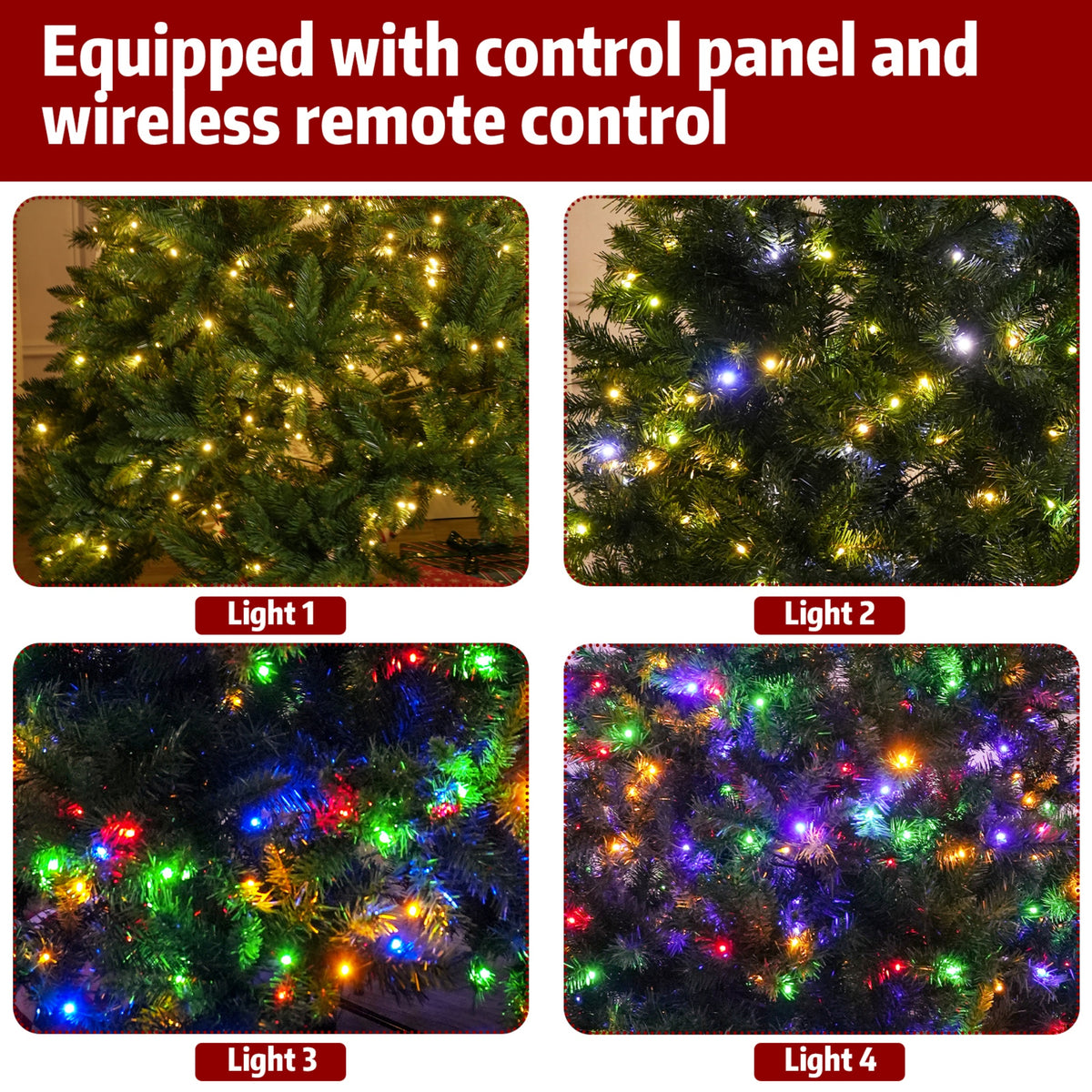 Green Artificial Christmas Tree with Colour-Changing LED Lights PAT-004