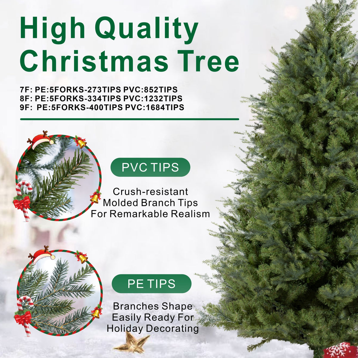 BLUE Series Premium PE & PVC Artificial Christmas Tree