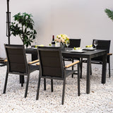 ARVE 4-Seater Aluminum Dining Set (Ceramic Glass Table)