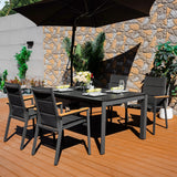 ARVE 4-Seater Aluminum Dining Set (Ceramic Glass Table)