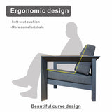 ARVE 5-Seater Modular Aluminium Outdoor Corner Sofa Set - 7 Pieces · Teak Armrests · Olefin Cushions · Ceramic Glass Coffee Table