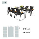 ARVE 6-Seater Aluminum Dining Set (Ceramic Glass Table)