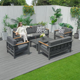 ARVE 7-Seater Modern Aluminium Outdoor Sofa Set - 5 Pieces