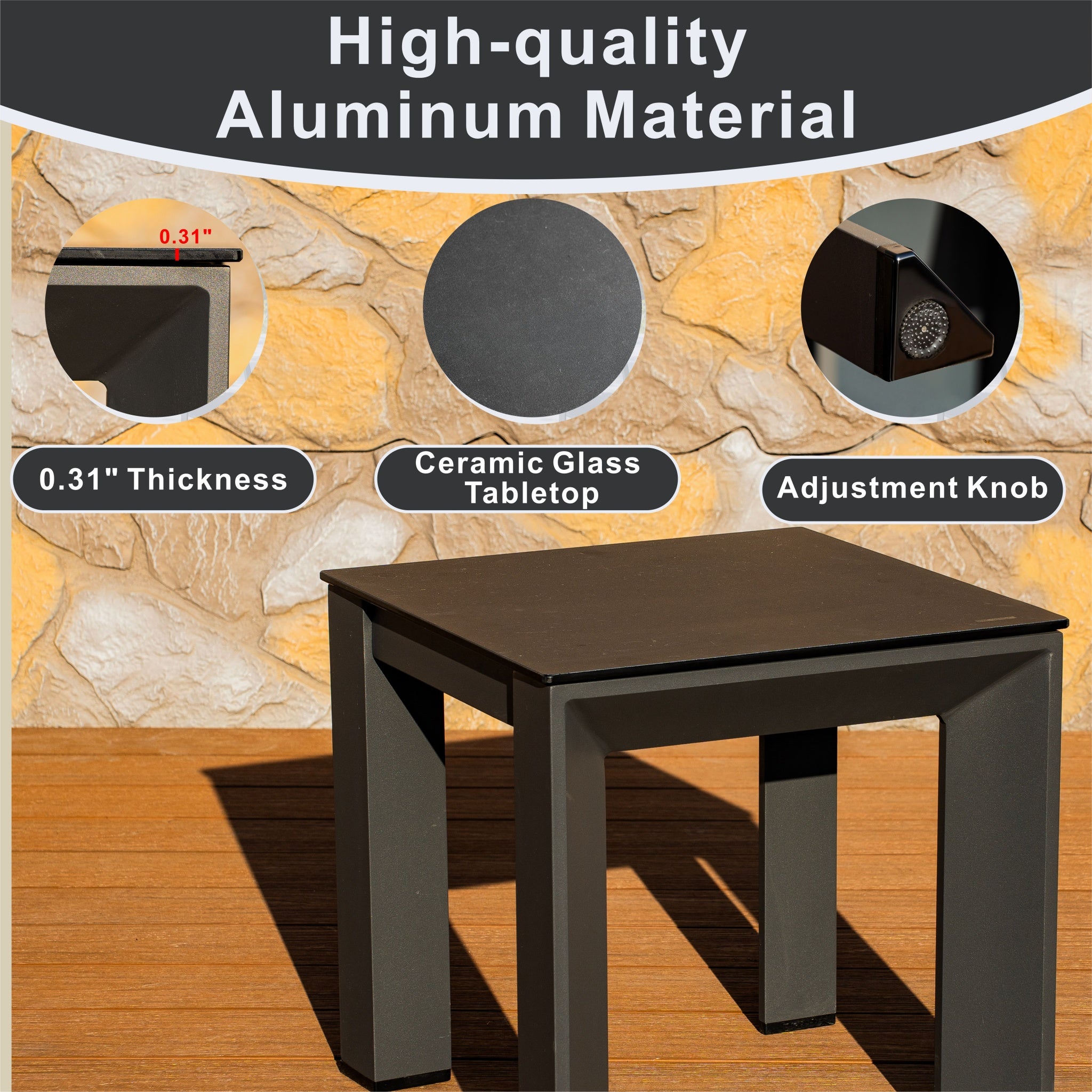 ARVE Aluminum Sun Lounger Set (Chaise + Side Table)