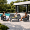ARVE 5-Seater Aluminium Outdoor Sofa Set with Coffee Table – 4 Pieces