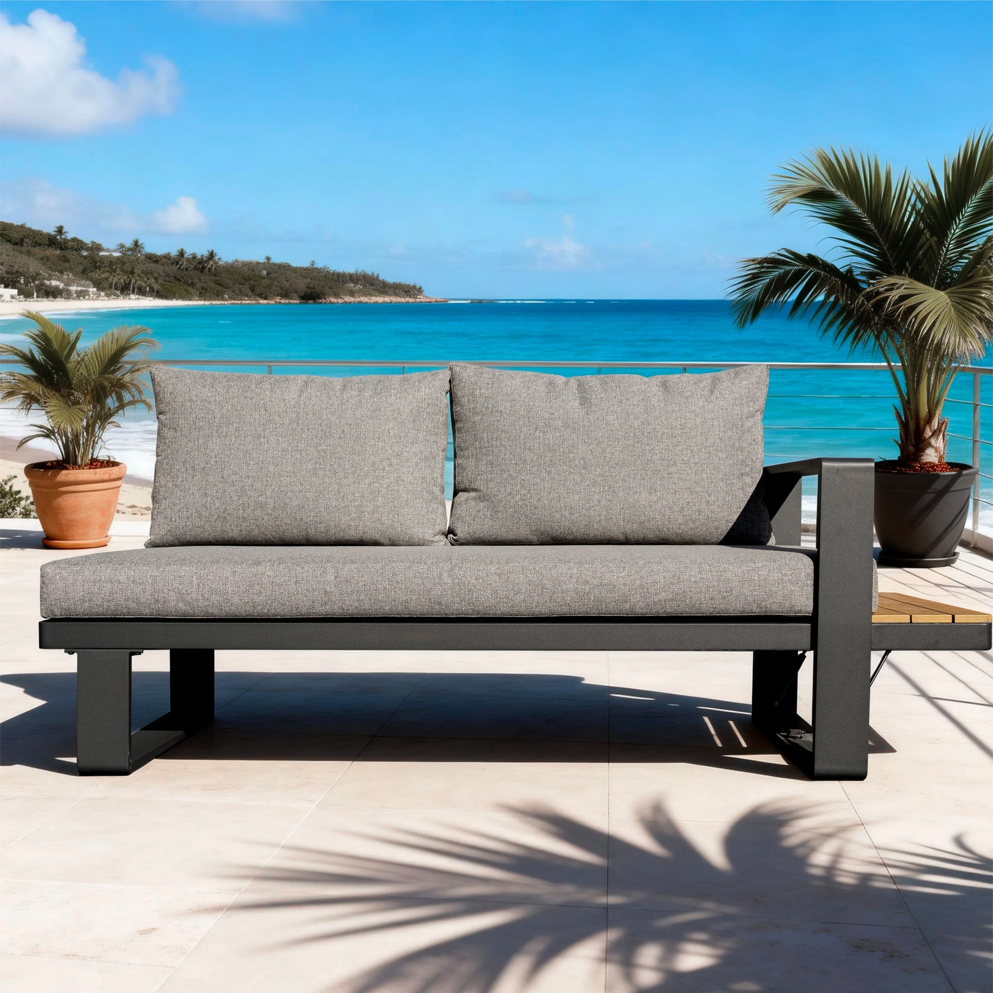 ARVIA Aluminum Corner Sofa Set (L-Shape with Coffee Table)