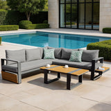 ARVIA Aluminium Corner Sofa Set with Coffee Table