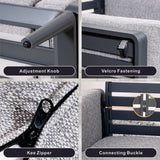 AUREL 5-Seater Aluminium Modular L-Shaped Outdoor Corner Sofa Set – 6 Pieces