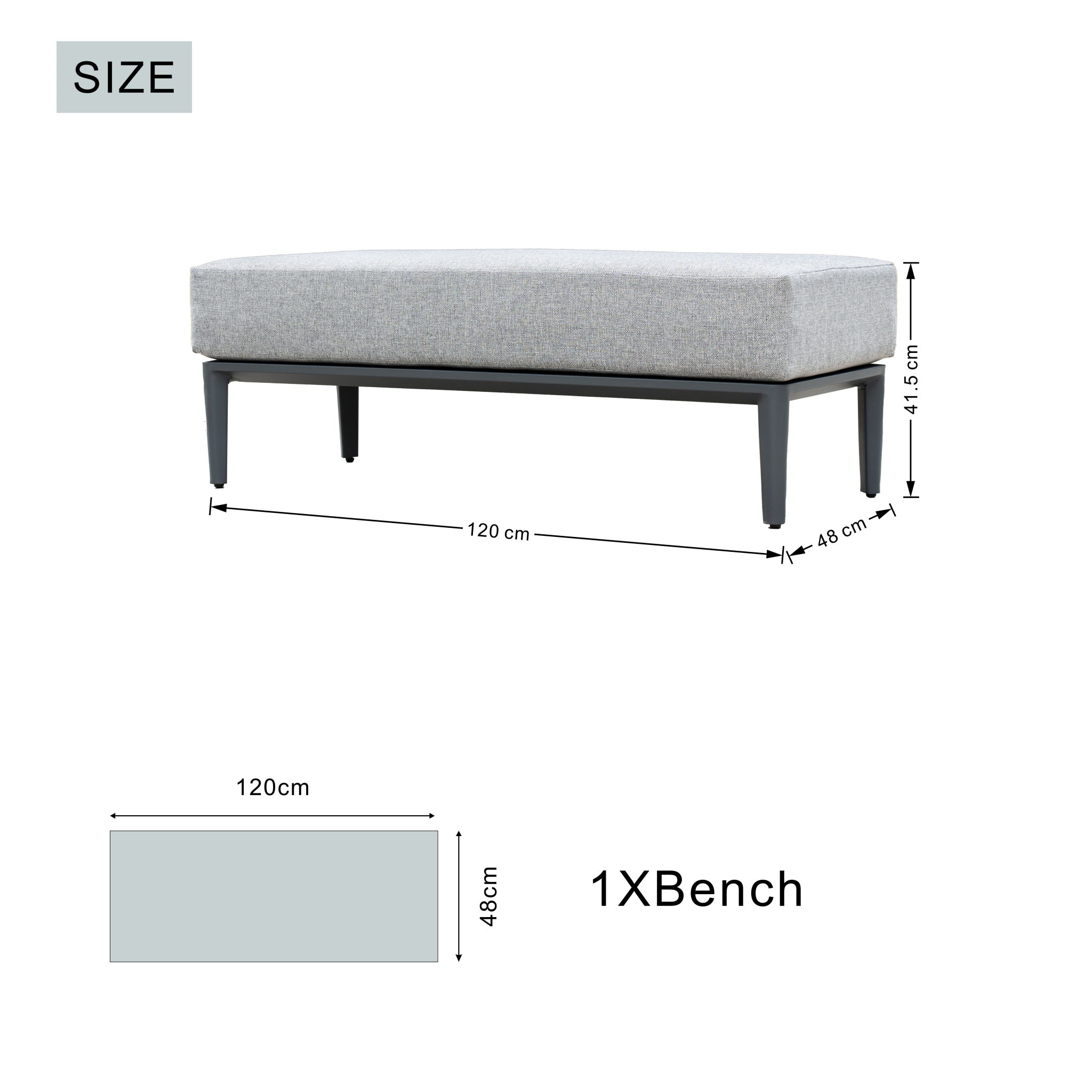 AUREL 7-Seater Aluminium Outdoor Sofa Set - 5 Pieces
