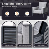 AUREL 7-Seater Aluminium Outdoor Sofa Set - 5 Pieces