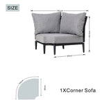 AUREL 9-Seater Aluminium Modular L-Shaped Outdoor Corner Sofa Set – 9 Pieces