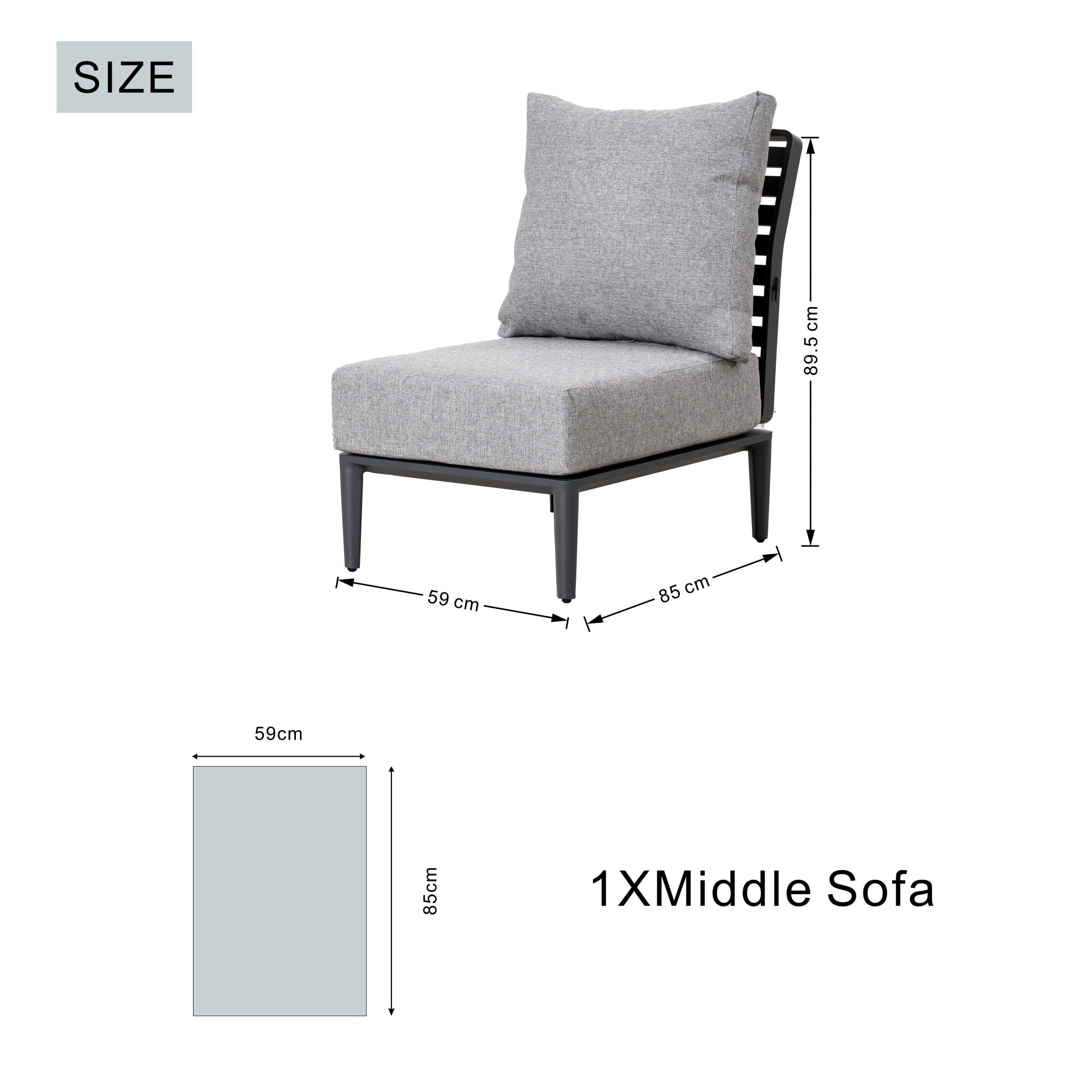 AUREL 9-Seater Aluminium Modular L-Shaped Outdoor Corner Sofa Set – 9 Pieces