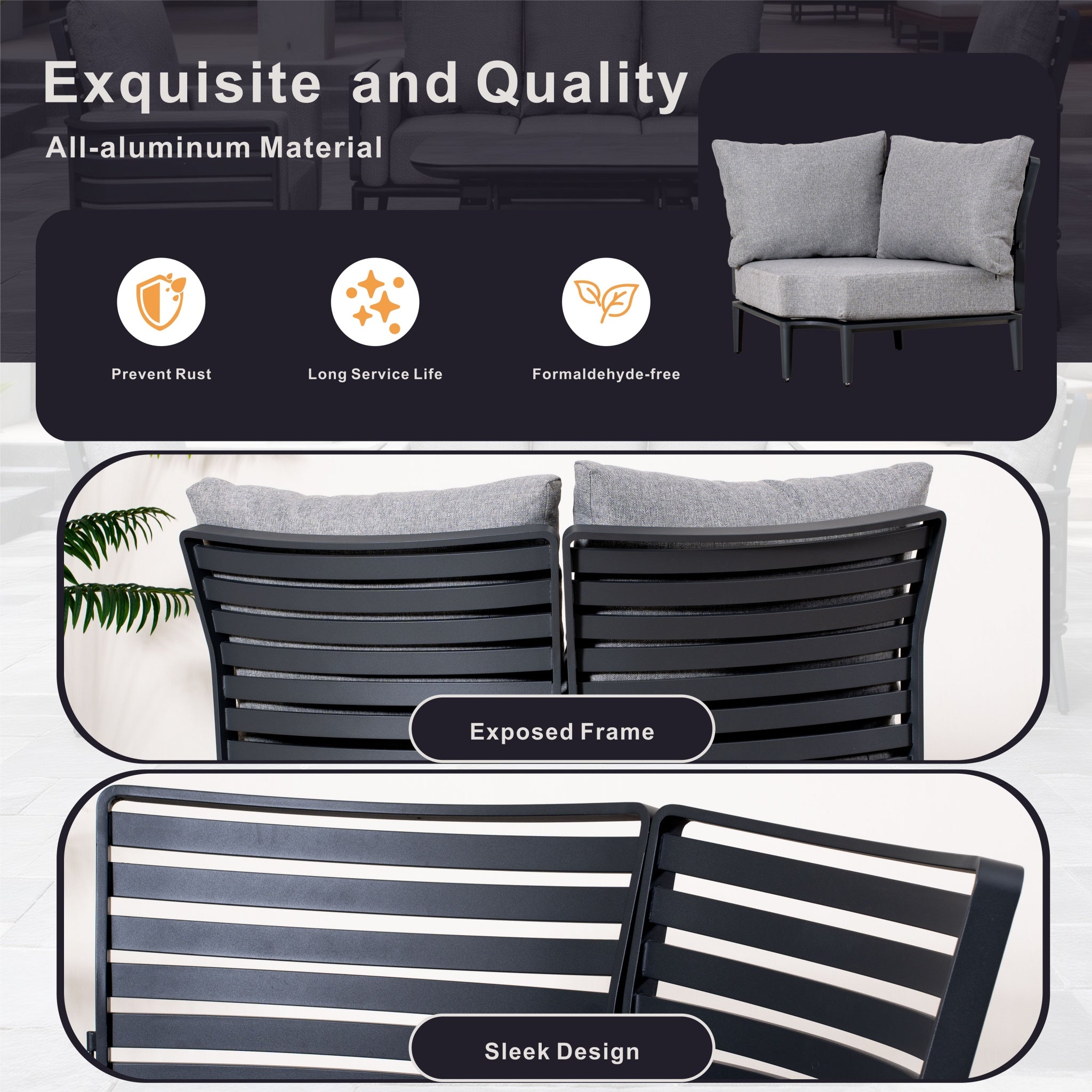 AUREL Aluminium Modular Corner Sofa