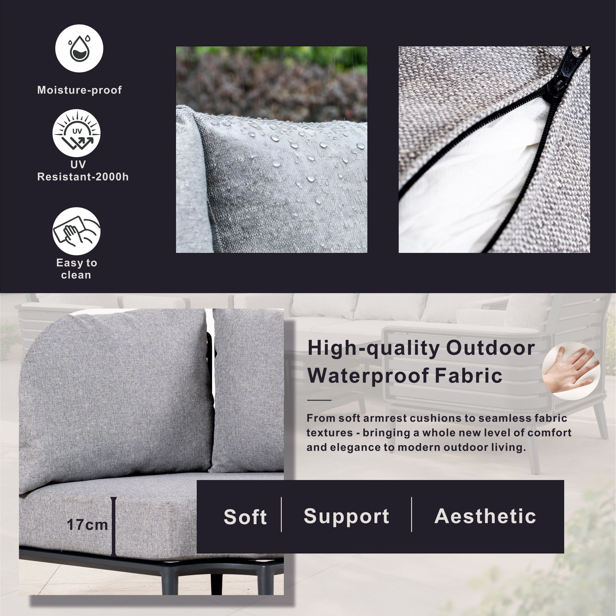 AUREL Aluminium Modular Corner Sofa