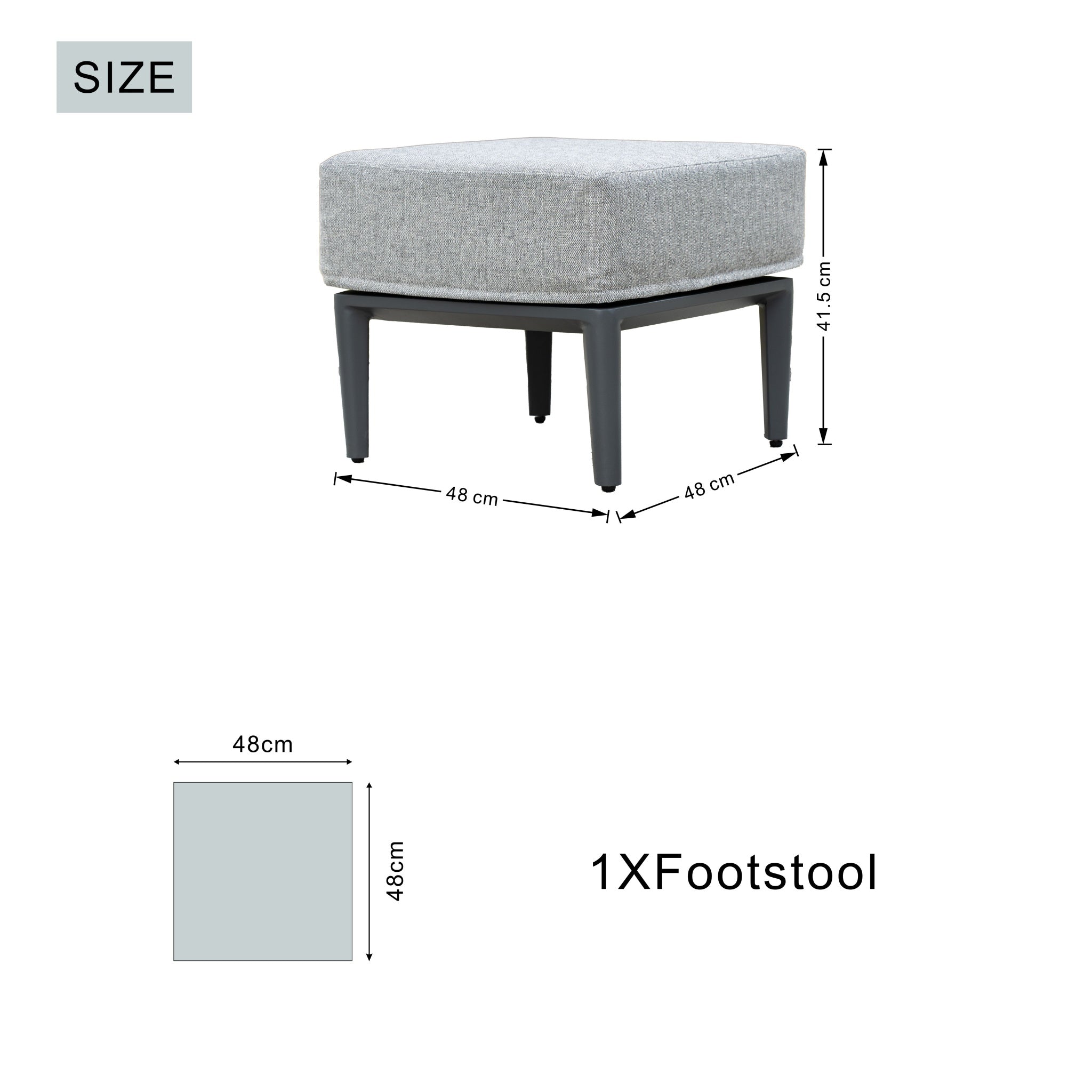 AUREL Aluminium Square Ottoman