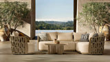 Asheville 4-Piece Outdoor Sofa Set – Aluminum Patio Sectional with Fire-Resistant Cushions & Sintered Stone Coffee Table