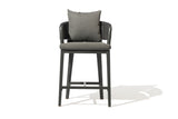 Asheville Outdoor Bar Chair – Aluminum Frame Bar Stool with Woven Rope Design & Fire-Resistant Cushion