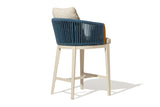 Asheville Outdoor Bar Chair – Aluminum Frame Bar Stool with Woven Rope Design & Fire-Resistant Cushion