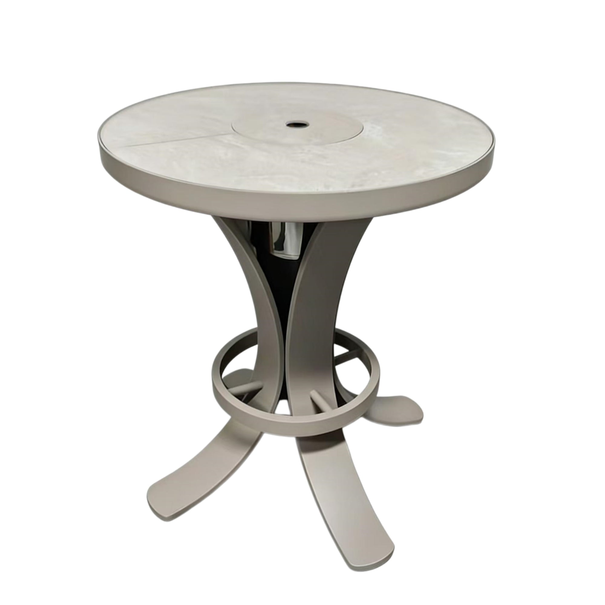 Asheville Outdoor Bar Table – Aluminum Frame Round Bar Table with HPL Top