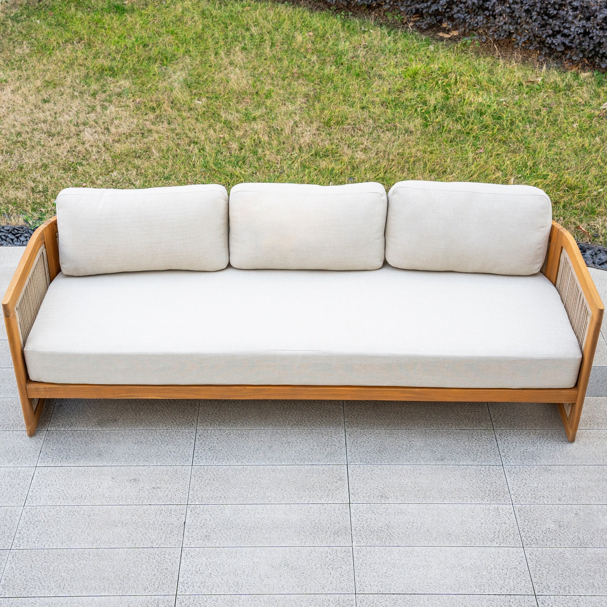 CAVEN Solid Wood Outdoor 3-Seater Sofa