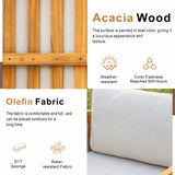 CAVEN Solid Wood Outdoor 3-Seater Sofa