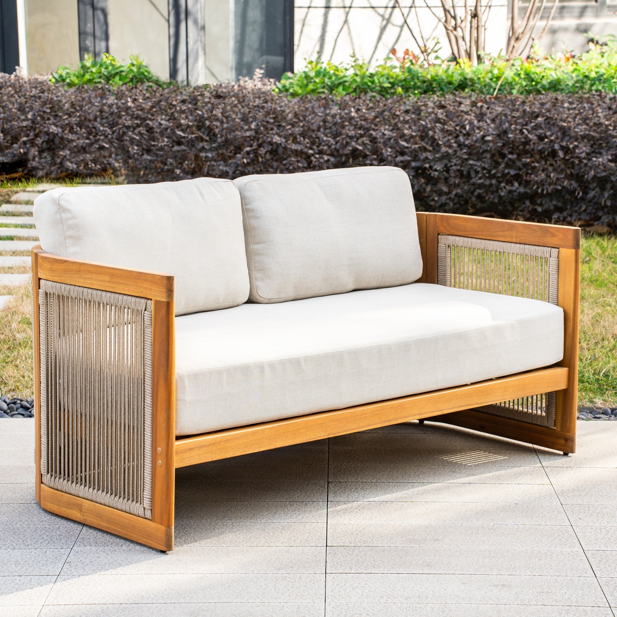 CAVEN Solid Wood Outdoor 2-Seater Sofa