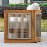 CAVEN Solid Wood Outdoor 2-Seater Sofa