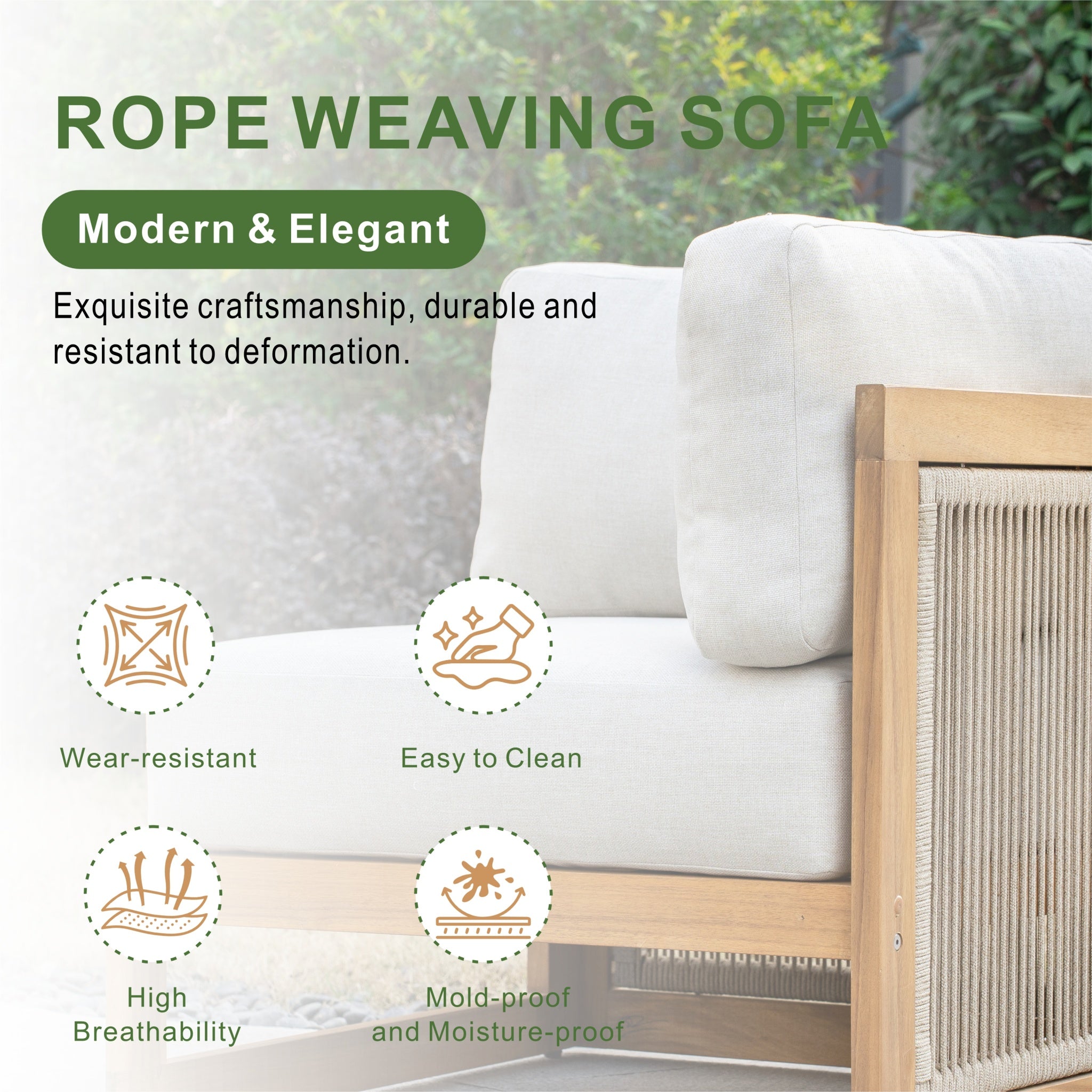 CAVEN Solid Wood Outdoor Corner Sofa
