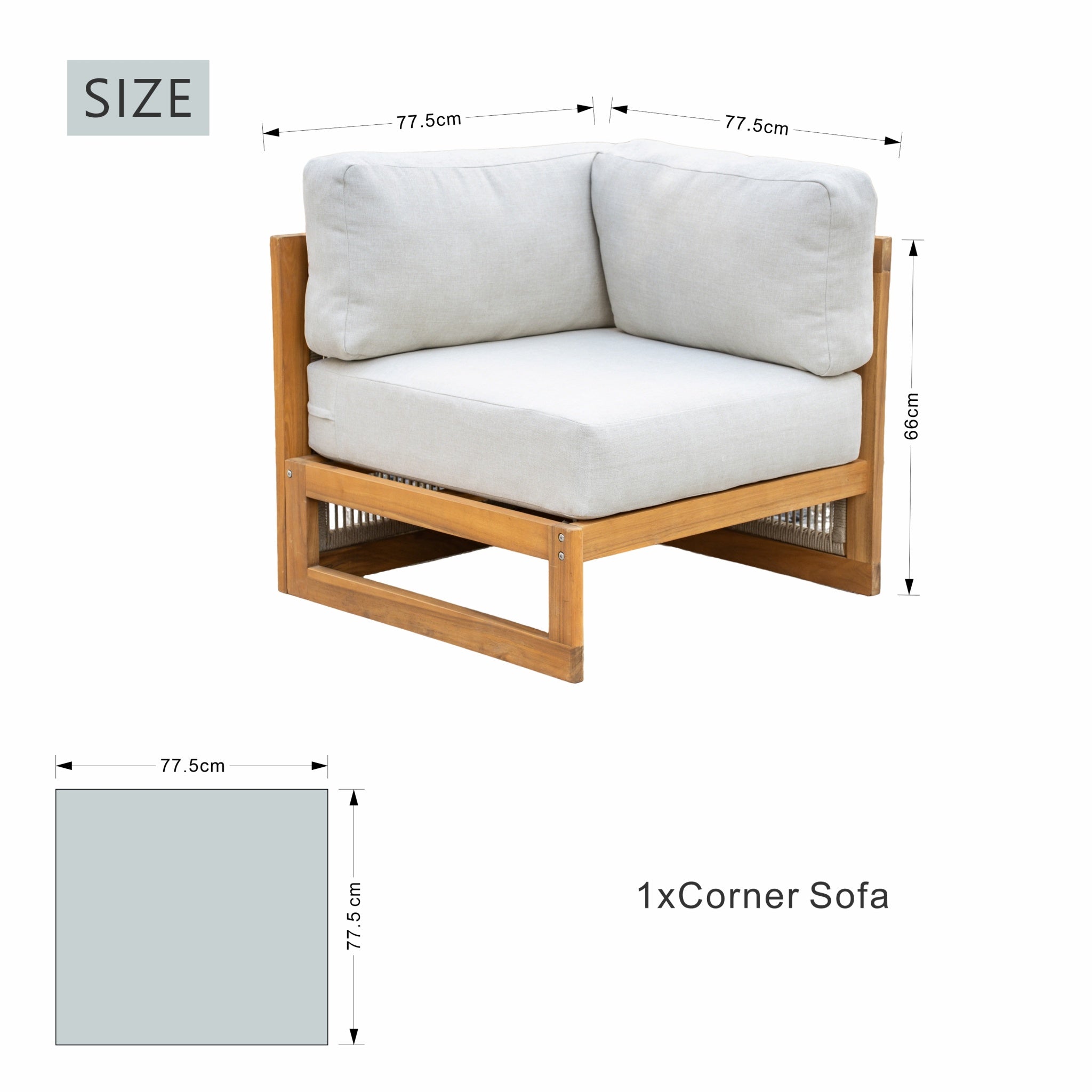 CAVEN Solid Wood Outdoor Corner Sofa