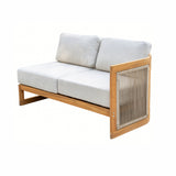 CAVEN Solid Wood Outdoor Left Arm Sofa with Adjustable Seat