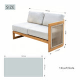 CAVEN Modular 5-Seater Solid Wood Garden Sofa Set – 4-Piece Outdoor Lounge Set