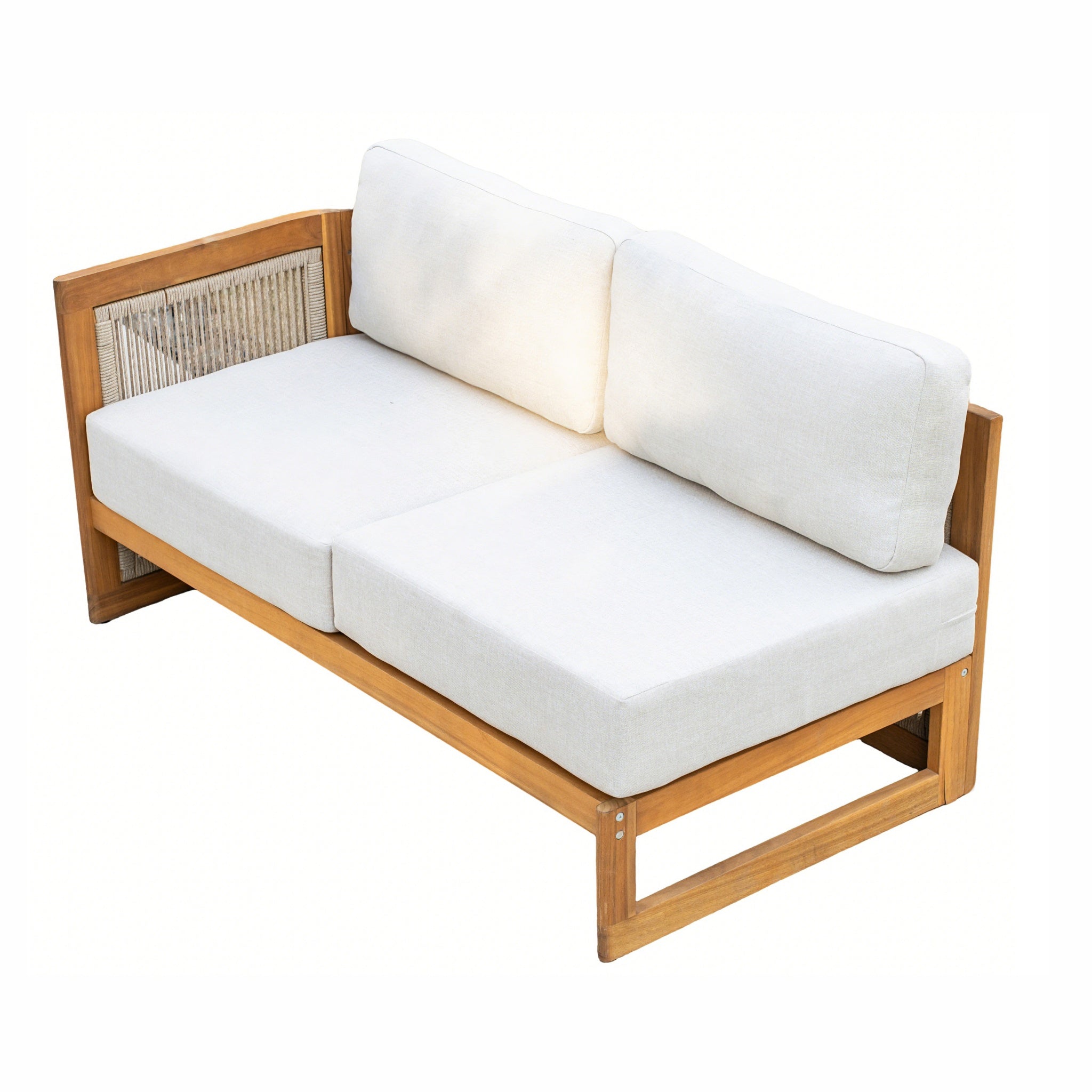 CAVEN Solid Wood Outdoor Right Arm Sofa with Adjustable Seat