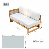CAVEN Modular 5-Seater Solid Wood Garden Sofa Set – 4-Piece Outdoor Lounge Set