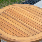 CAVEN Solid Wood Oval Outdoor Coffee Table
