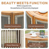 CAVEN Solid Wood Oval Outdoor Coffee Table