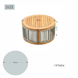 CAVEN Solid Wood Oval Outdoor Coffee Table