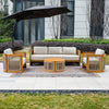 CAVEN 5-Seater Solid Wood Garden Sofa Set - 4-Piece Outdoor Sofa Set with Cushions