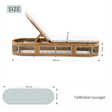 CAVEN Solid Wood Adjustable Sun Lounger Set with Side Tables