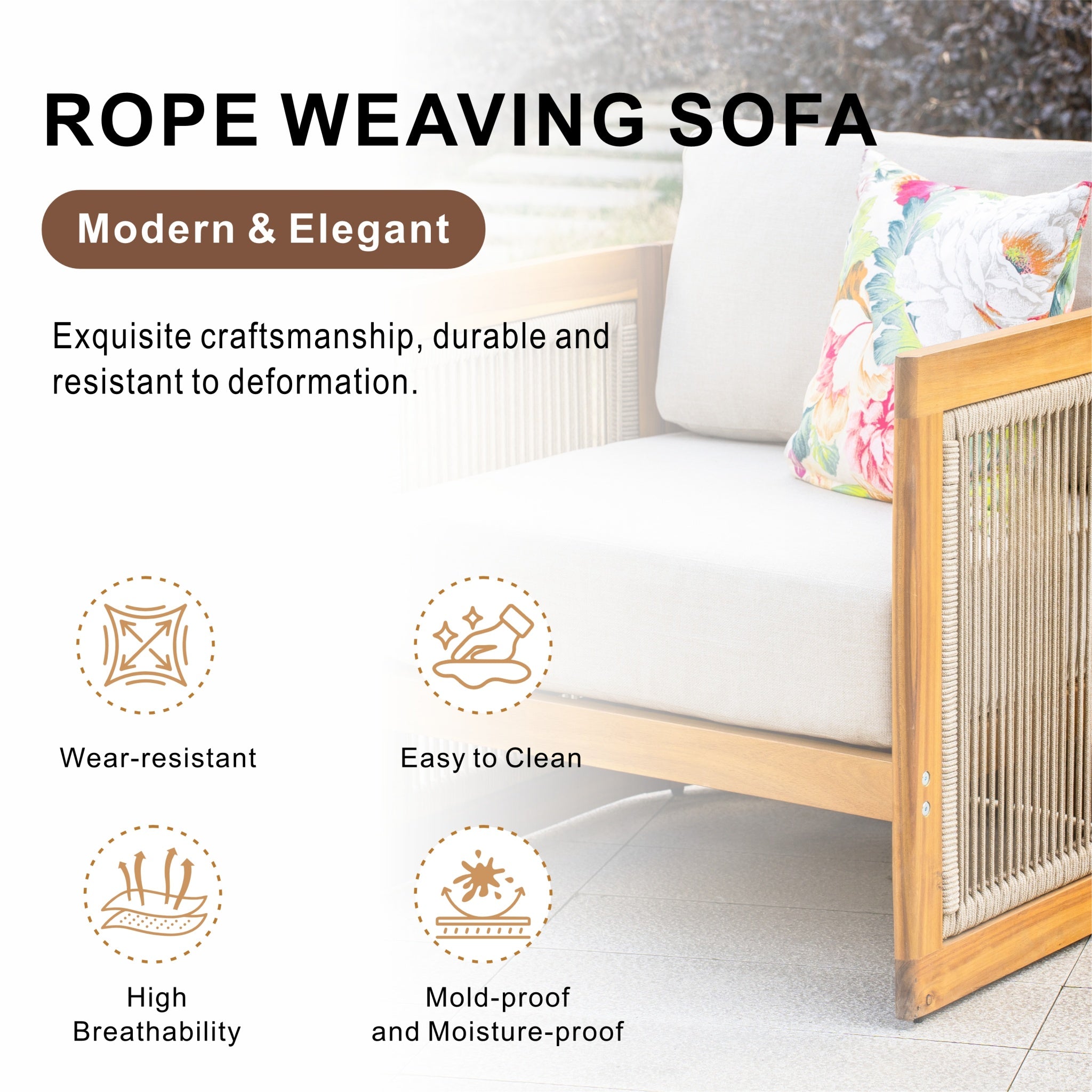 CAVEN Solid Wood Outdoor Armchair