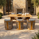 CAVEN Solid Wood Outdoor Dining Set with 2.2m Table & Chairs