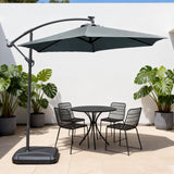 Cantilever Garden Parasol with Steel Frame – 8 Rib, Vented Canopy & Weighted Base