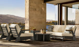 Hood 5-Piece Outdoor Sofa Set – Aluminum Patio Set with Fire-Resistant Cushions, Coffee Table & Side Table