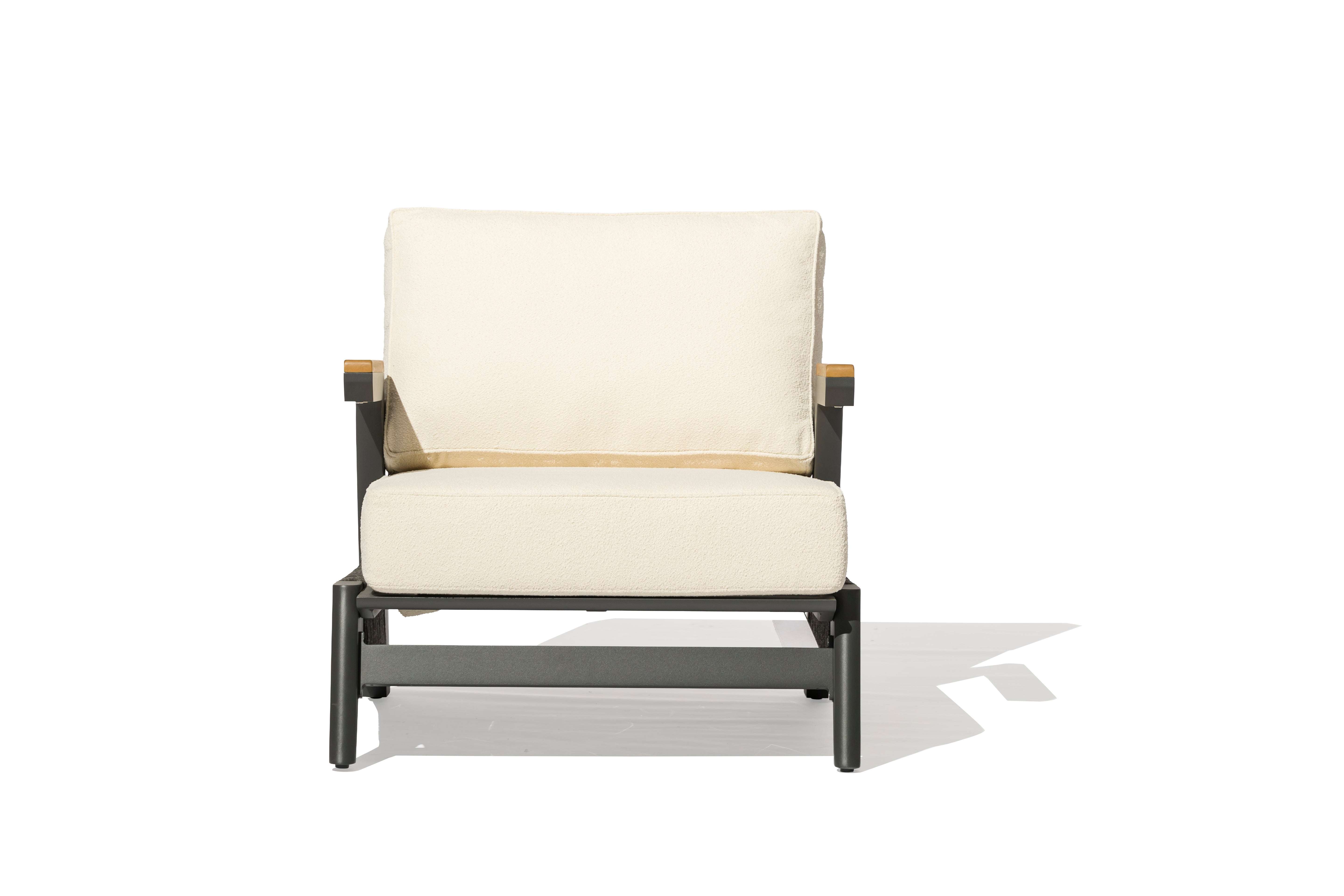 Hood Outdoor Armchair – Aluminum Frame Lounge Chair with Fire-Resistant Cushions